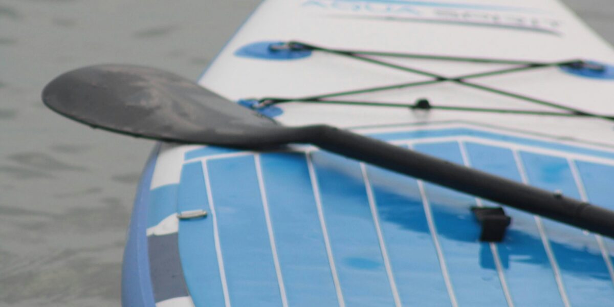 Stand up paddleboard fin and hull detail