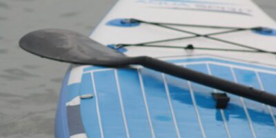 Stand up paddleboard fin and hull detail