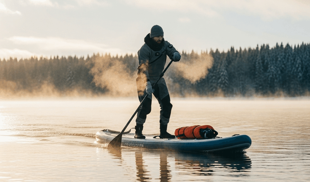 Professional photograph related to: Winter Paddleboarding — How to Stay Safe and Train All Year in C