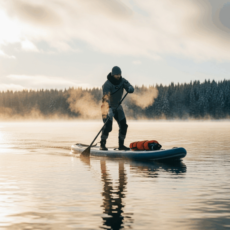Professional photograph related to: Winter Paddleboarding — How to Stay Safe and Train All Year in C